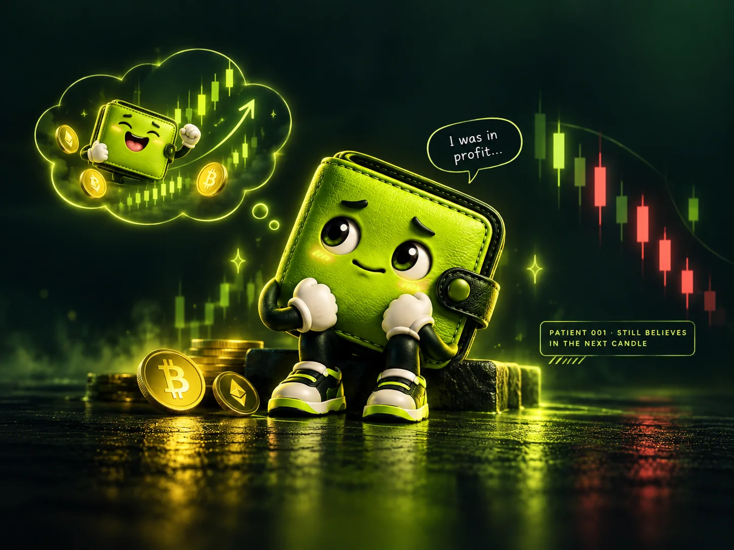 Patient 001 remembering unrealized gains as the chart turns red